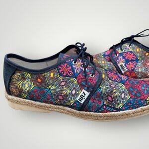 Zull Men’s Multi Color Fabric Espadrille Oxford Shoes Size 9.5